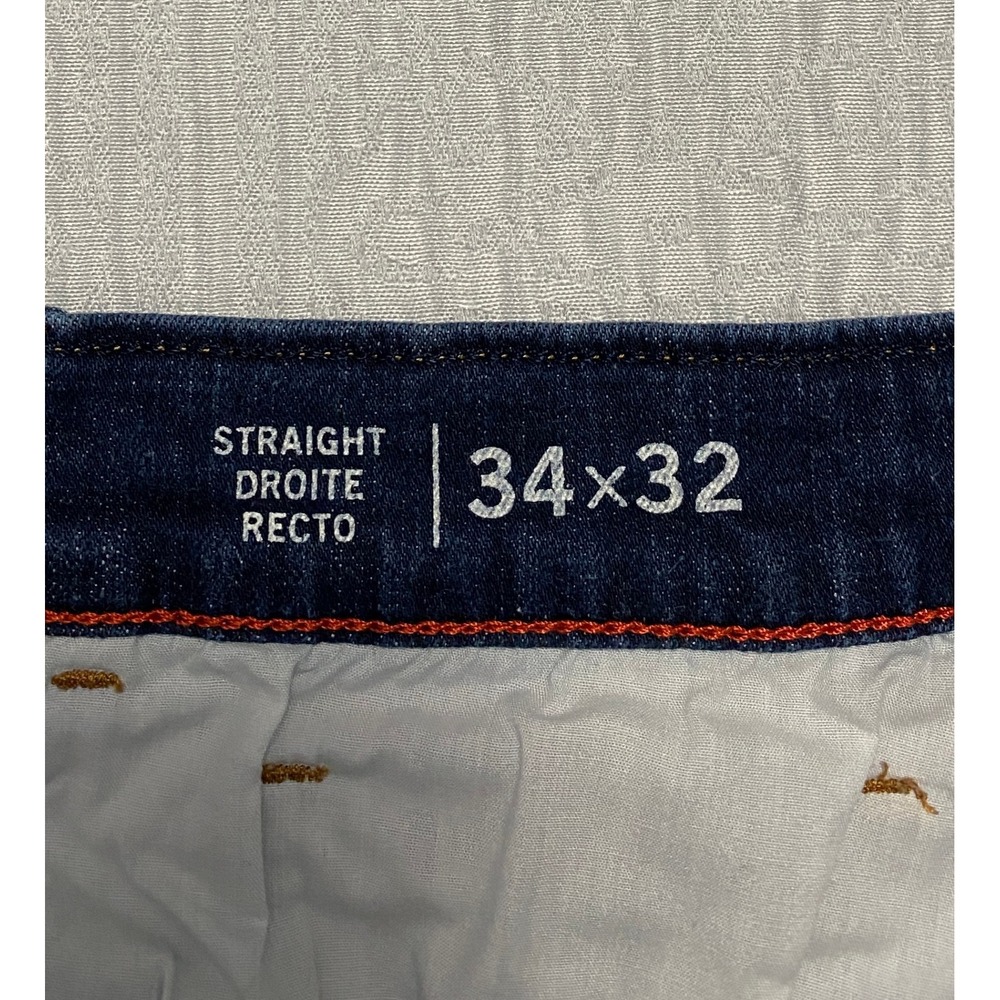 Tommy Jeans Mens‎ Straight Fit Dark Wash Denim Jeans 34x32 Distressed Stretch - Picture 6 of 12